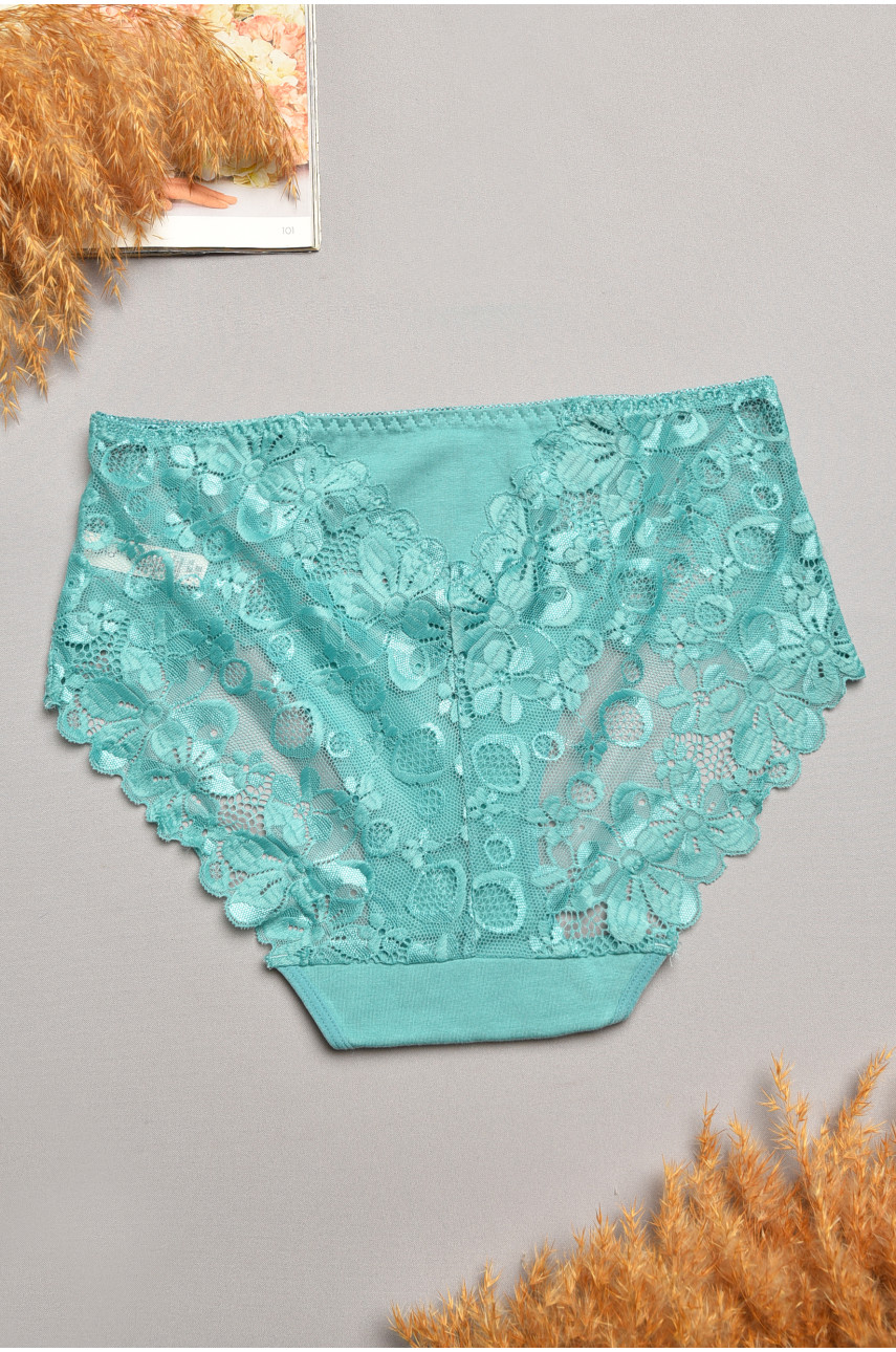 Трусы женские полубатальные зеленого цвета 6823 207873