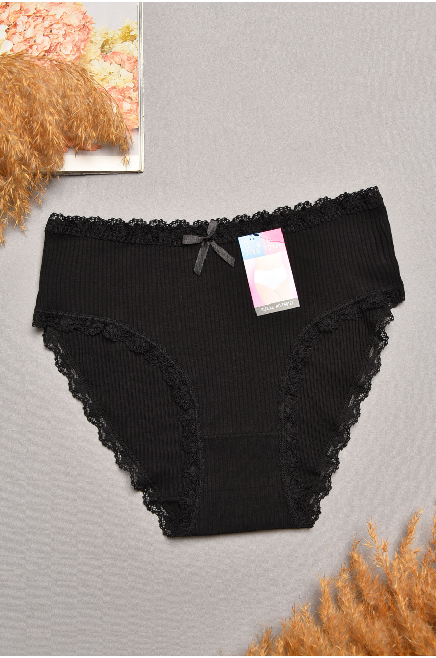 Трусы женские полубатальные чёрного цвета 60128 207875