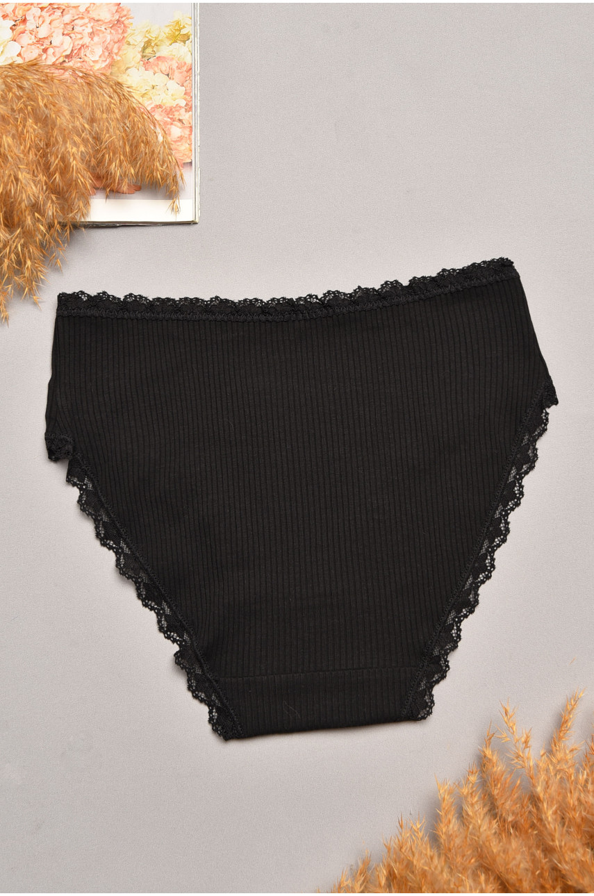 Трусы женские полубатальные чёрного цвета 60128 207875