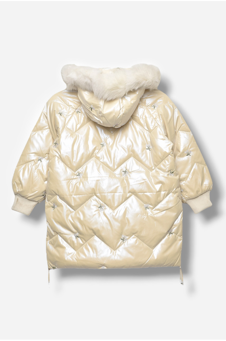 Куртка дитяча для дівчинки демісезонна молочного кольору 9318 207877