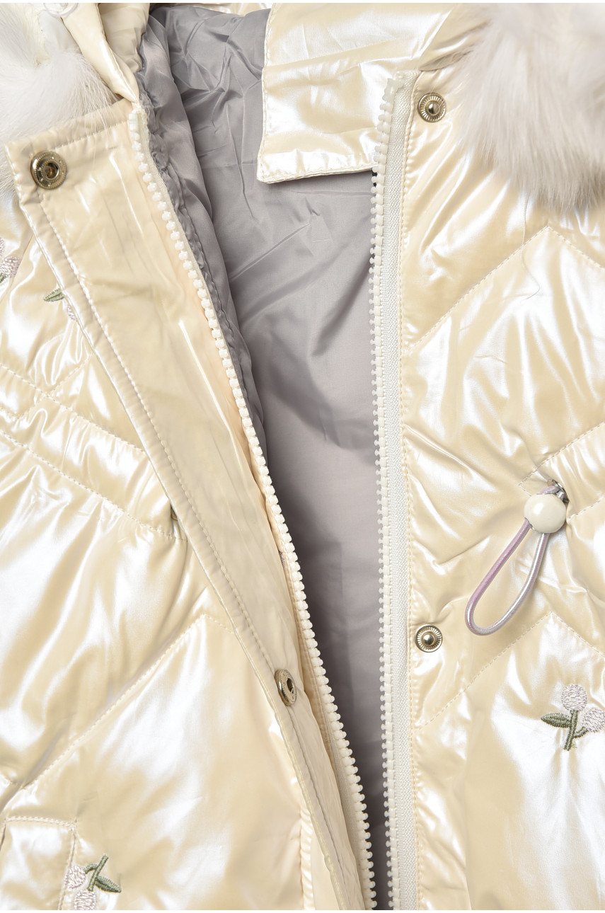 Куртка дитяча для дівчинки демісезонна молочного кольору 9318 207877