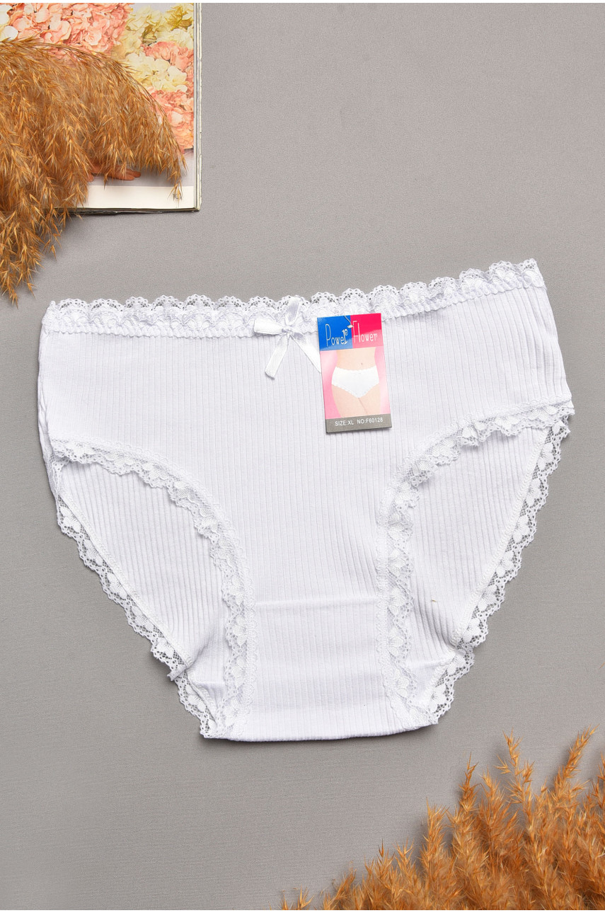 Трусы женские полубатальные белого цвета 60128 207879
