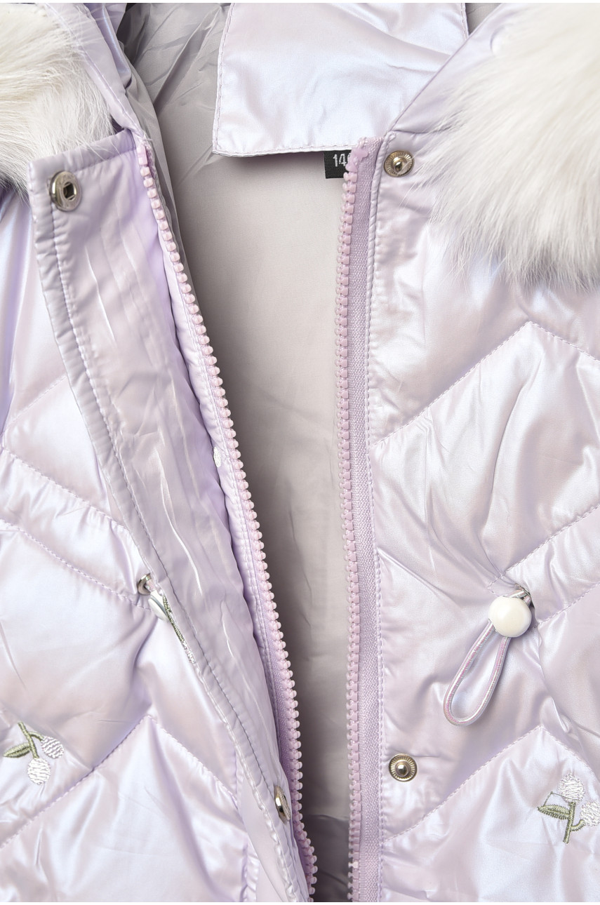 Куртка детская для девочки демисезонная сиреневого цвета 9318 207881