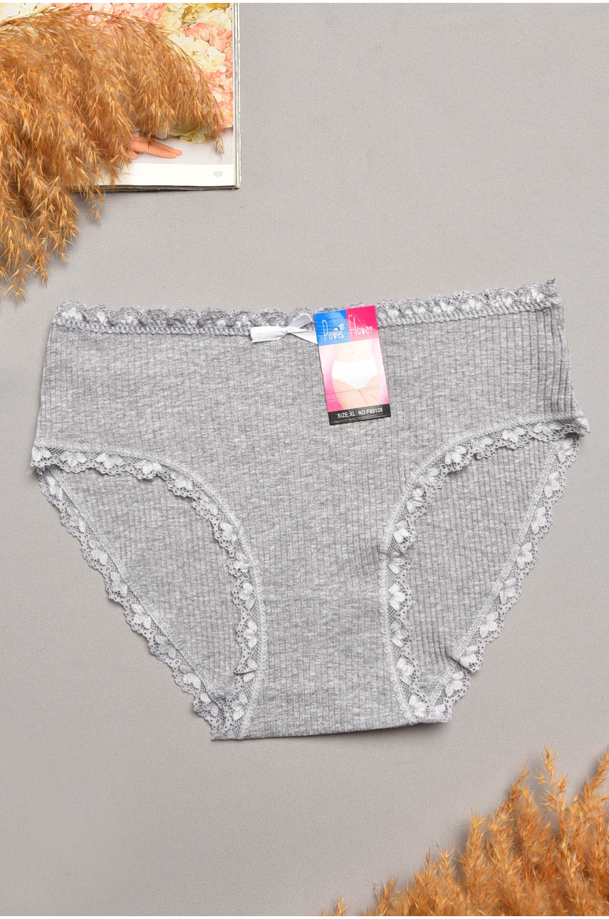 Трусы женские полубатальные серого цвета 60128 207884