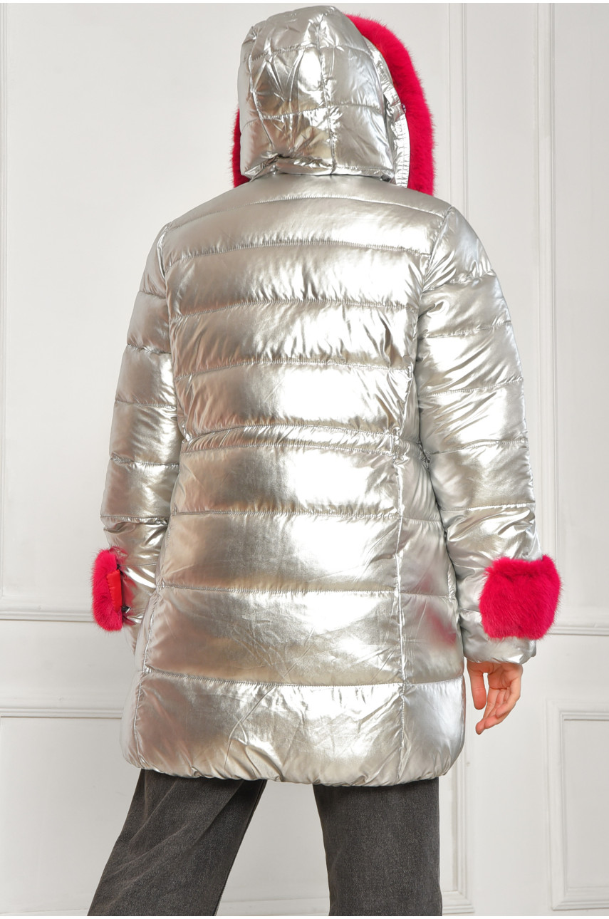 Куртка підліткова для дівчинки єврозима сріблястого кольору 28190 207889 Куртка підліткова для дівчинки єврозима сріблястого кольору 28190 207889