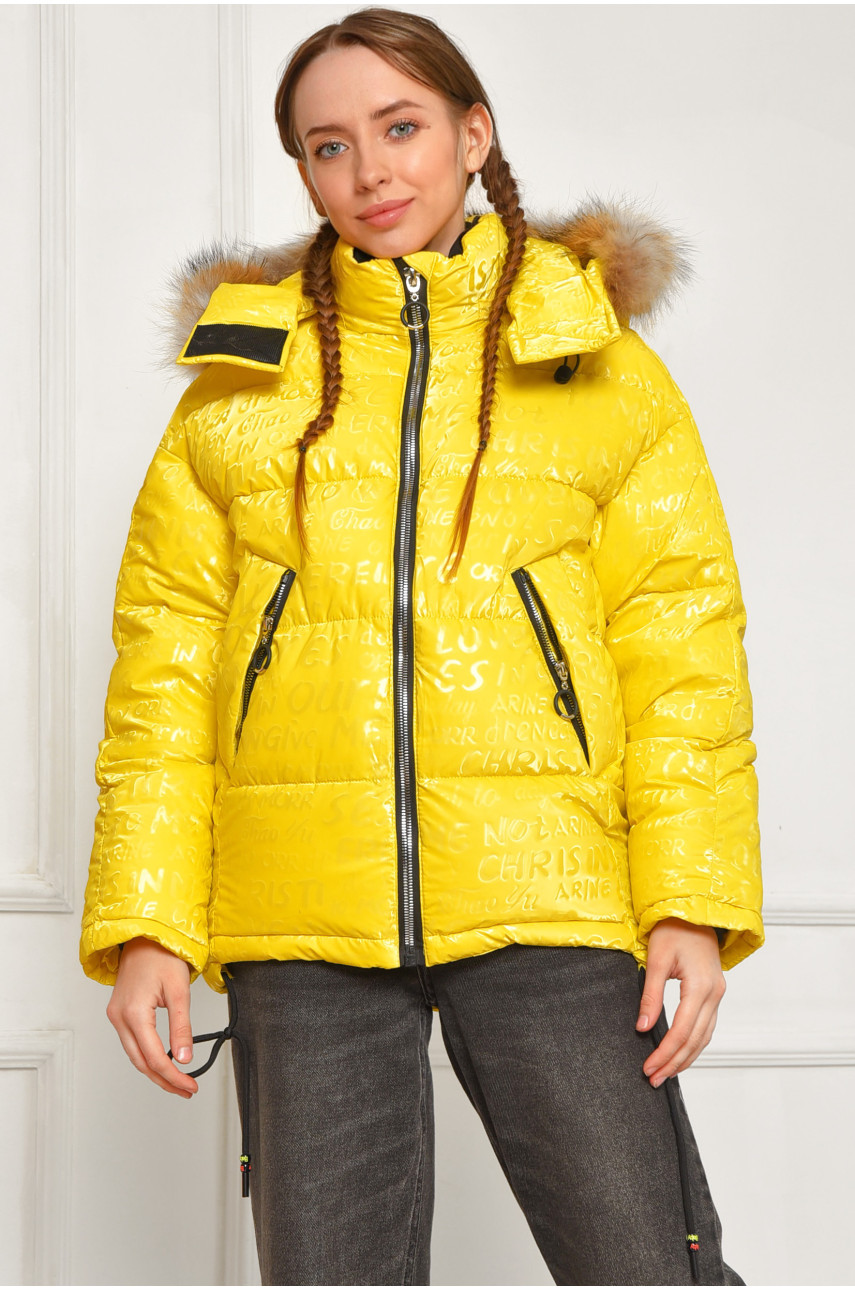 Куртка підліткова для дівчинки єврозима жовтого кольору 99103 207891