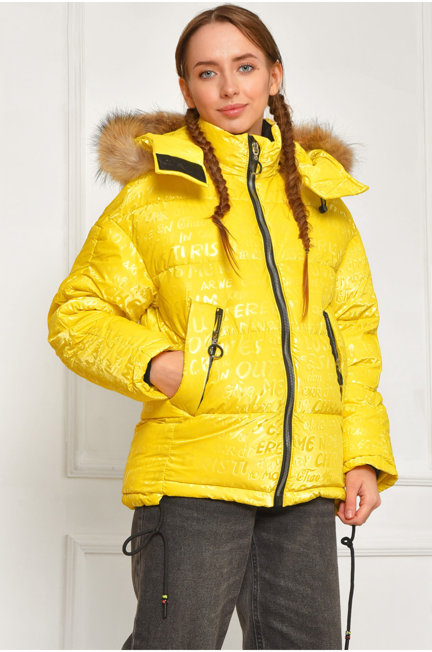 Куртка підліткова для дівчинки єврозима жовтого кольору 99103 207891