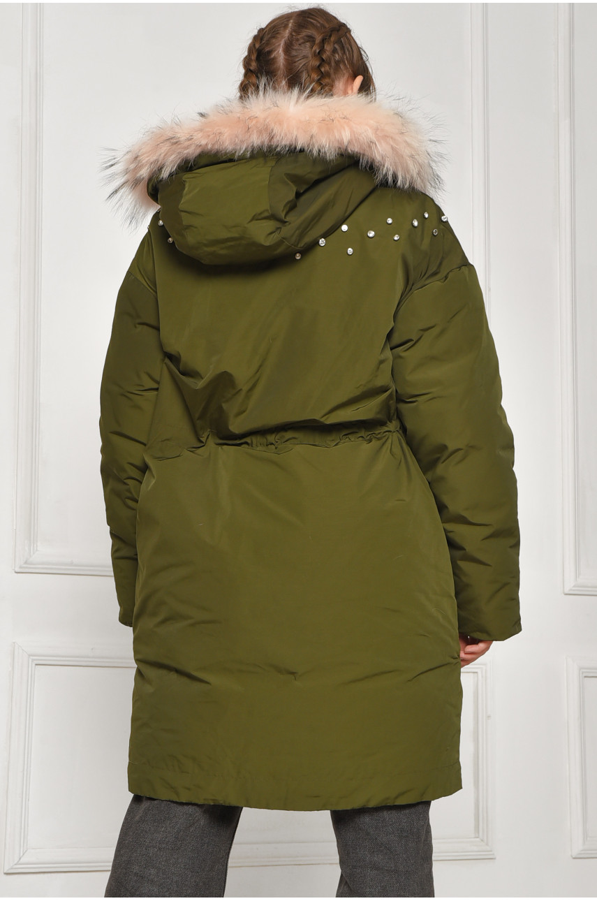 Куртка підліткова для дівчинки єврозима темно-зеленого кольору 207892 Куртка підліткова для дівчинки єврозима темно-зеленого кольору 207892