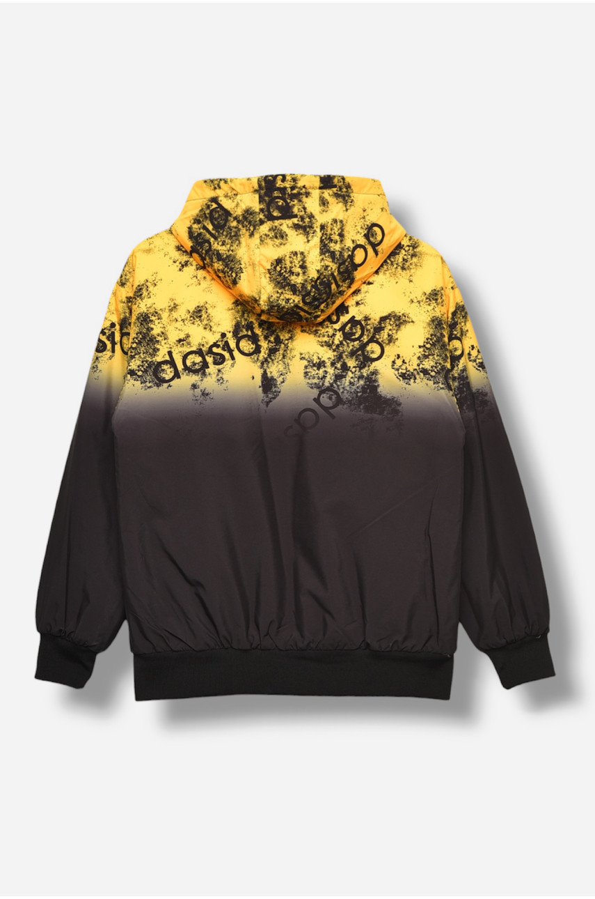 Куртка для мальчика демисезонная черного цвета с принтом 21А-29 207894