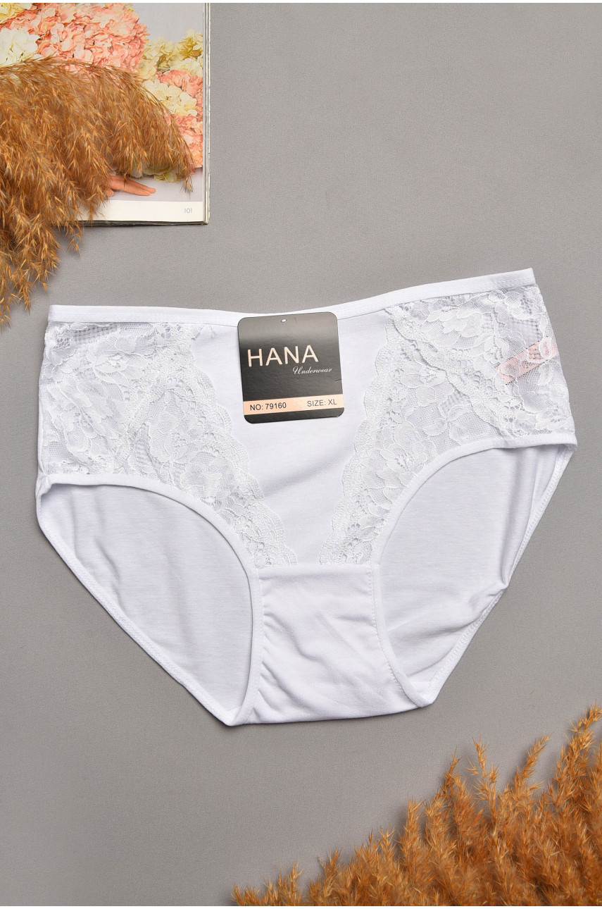 Трусы женские полубатальные белого цвета 79160 207898