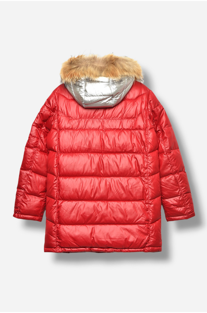 Куртка підліткова для хлопчика єврозима червоного кольору 82056 207903