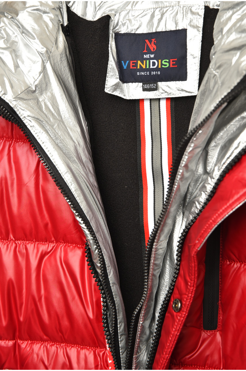 Куртка підліткова для хлопчика єврозима червоного кольору 82056 207903