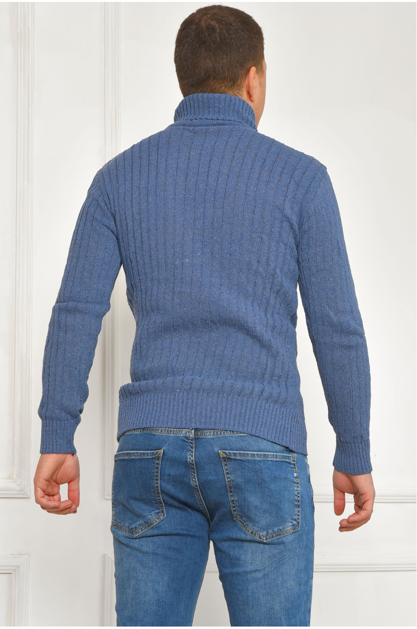 Гольф мужской однотонный акрил синего цвета 56899 207910