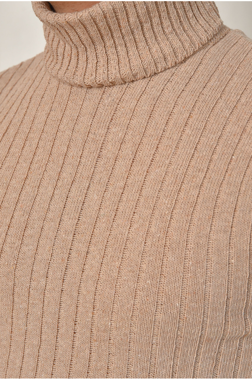 Гольф мужской однотонный акрил бежевого цвета 207911