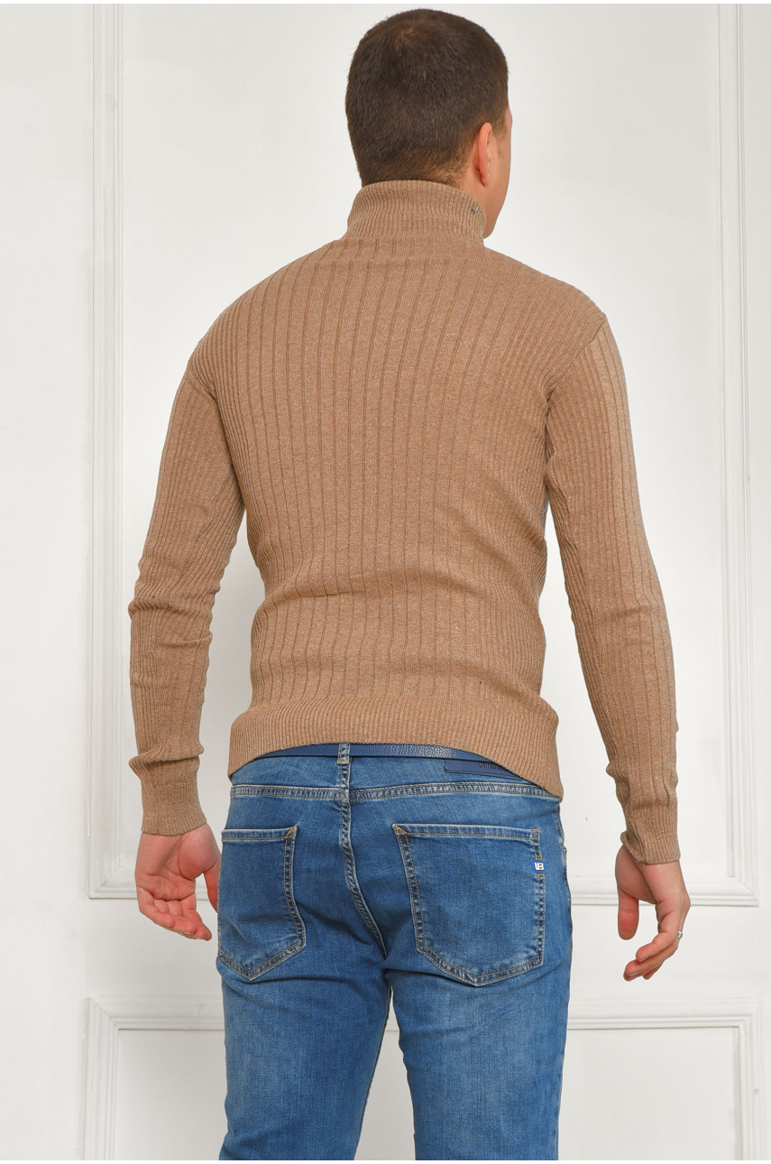 Гольф мужской однотонный акрил темно-бежевого цвета 57111 207915