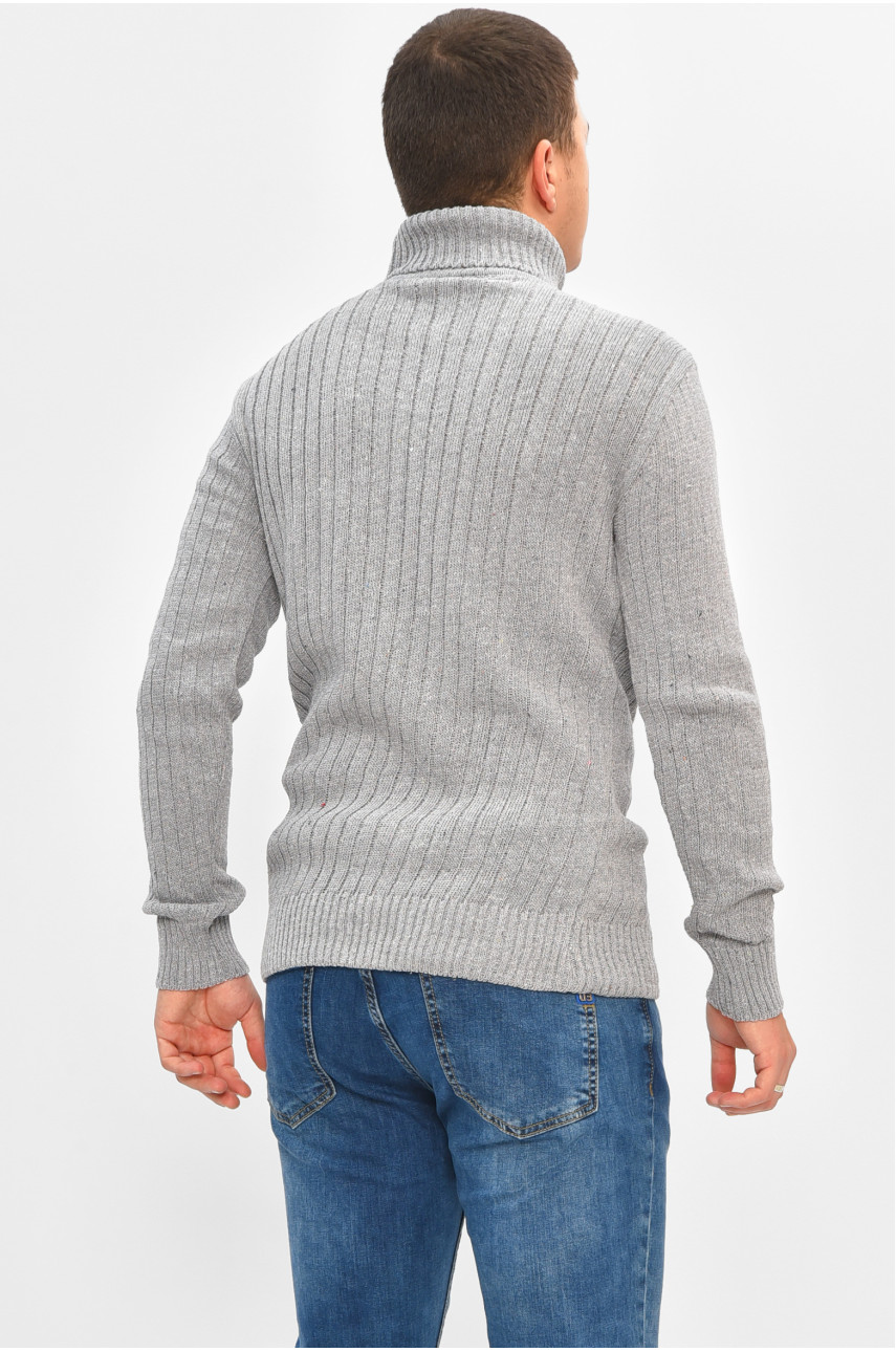 Гольф мужской однотонный акрил серого цвета 207917