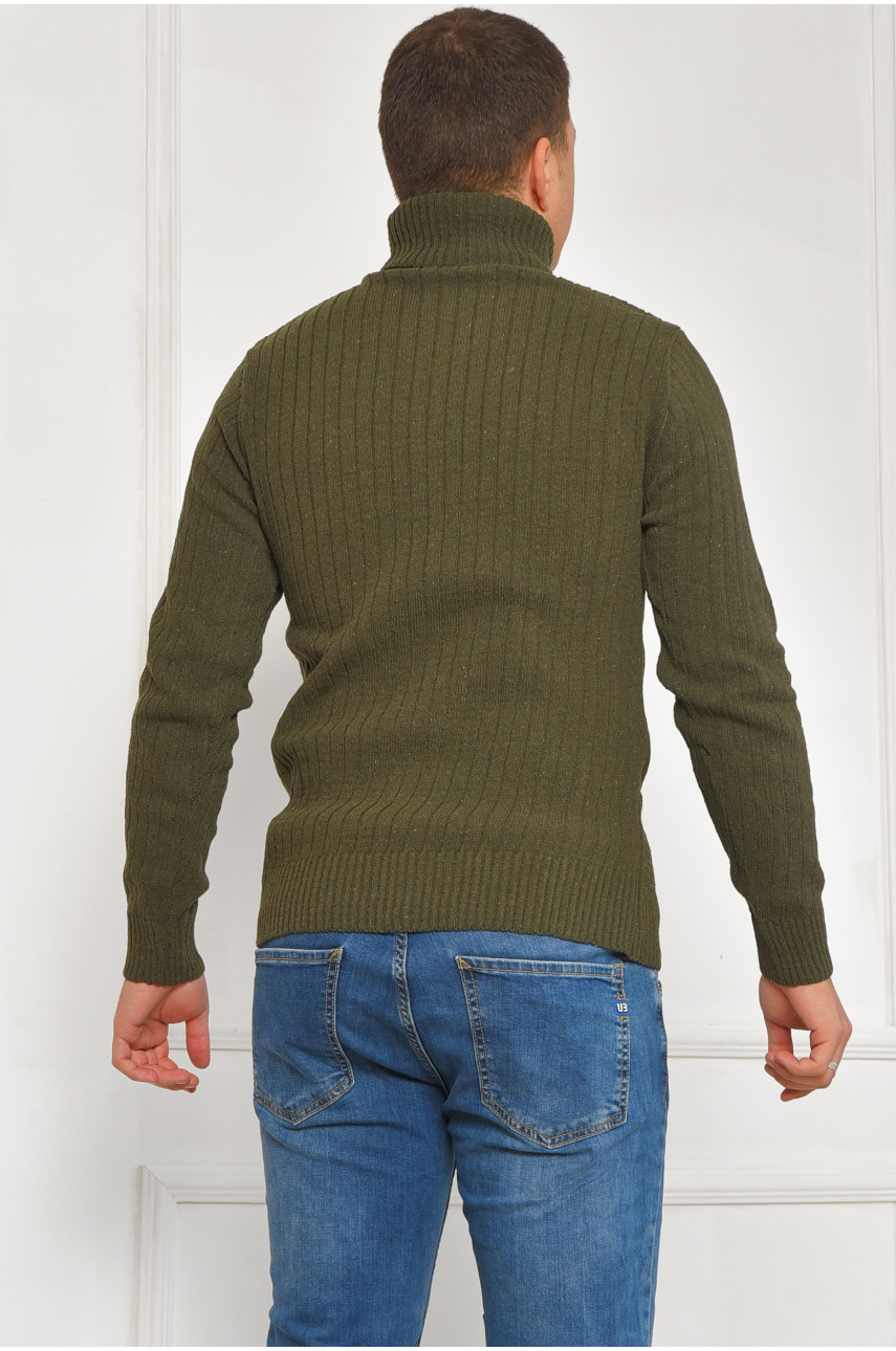 Гольф мужской однотонный акрил цвета хаки 207918