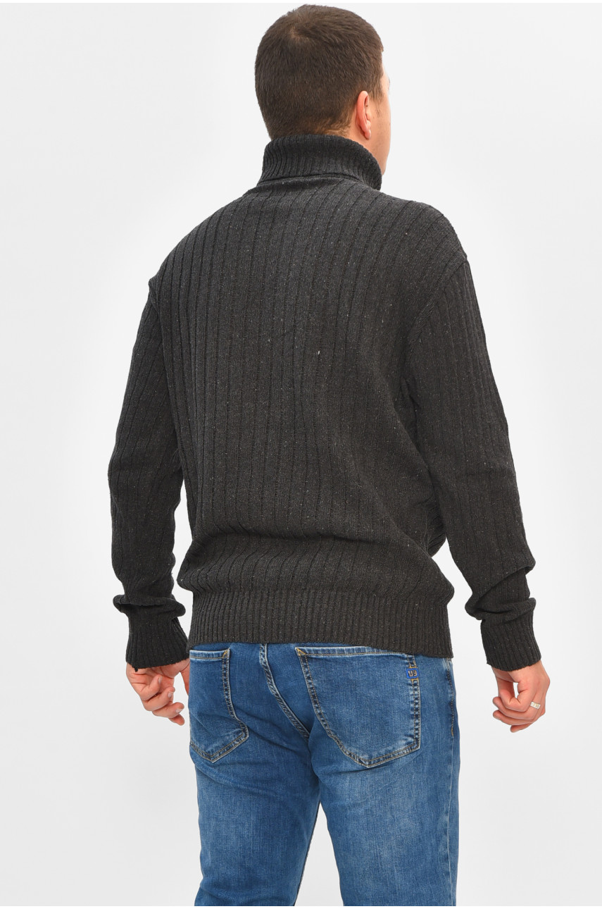 Гольф мужской однотонный акрил темно-серого цвета 57111 207919 Гольф мужской однотонный акрил темно-серого цвета 57111 207919