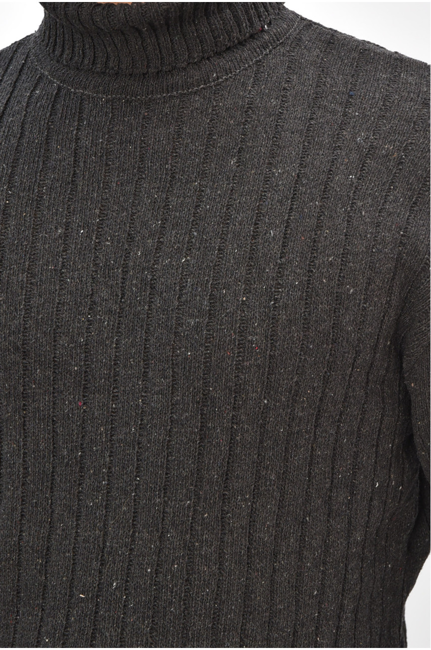 Гольф мужской однотонный акрил темно-серого цвета 57111 207919 Гольф мужской однотонный акрил темно-серого цвета 57111 207919