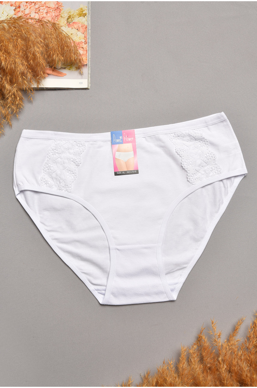 Трусы женские полубатальные белого цвета 018 207922