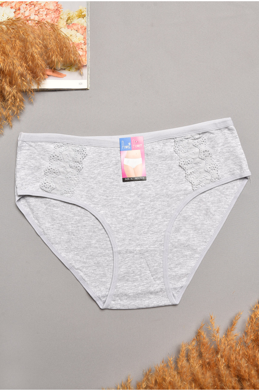 Трусы женские полубатальные светло-серого цвета 018 207923