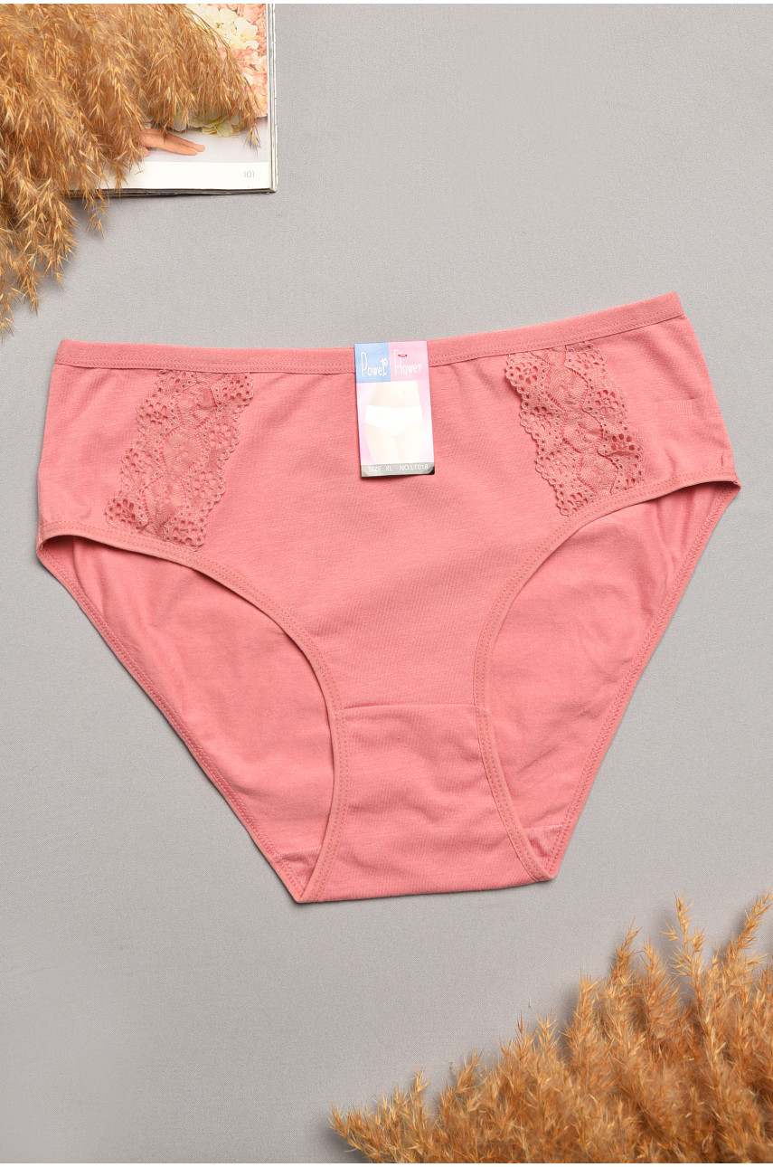 Трусы женские полубатальные темно-розового цвета 018 207924