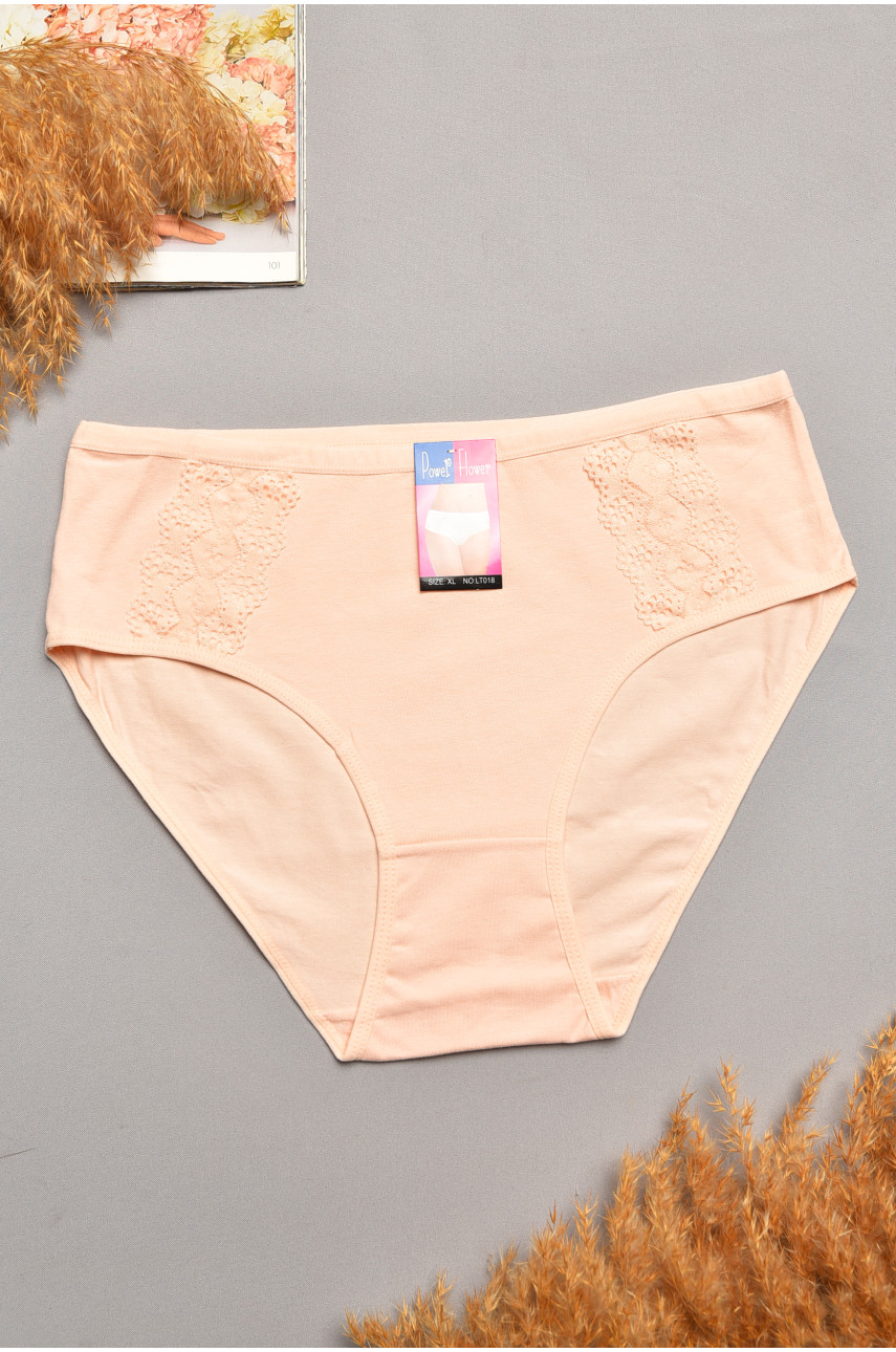 Трусы женские полубатальные персикового цвета 018 207925
