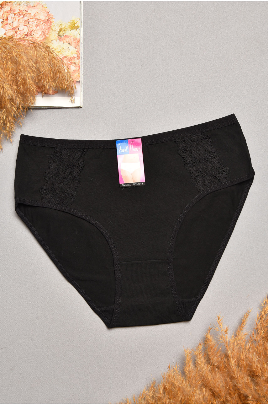 Трусы женские полубатальные черного цвета 018 207926