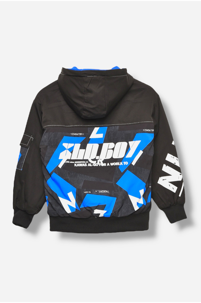 Куртка детская для мальчика двухсторонняя чорно-синего цвета 21А-51 207927