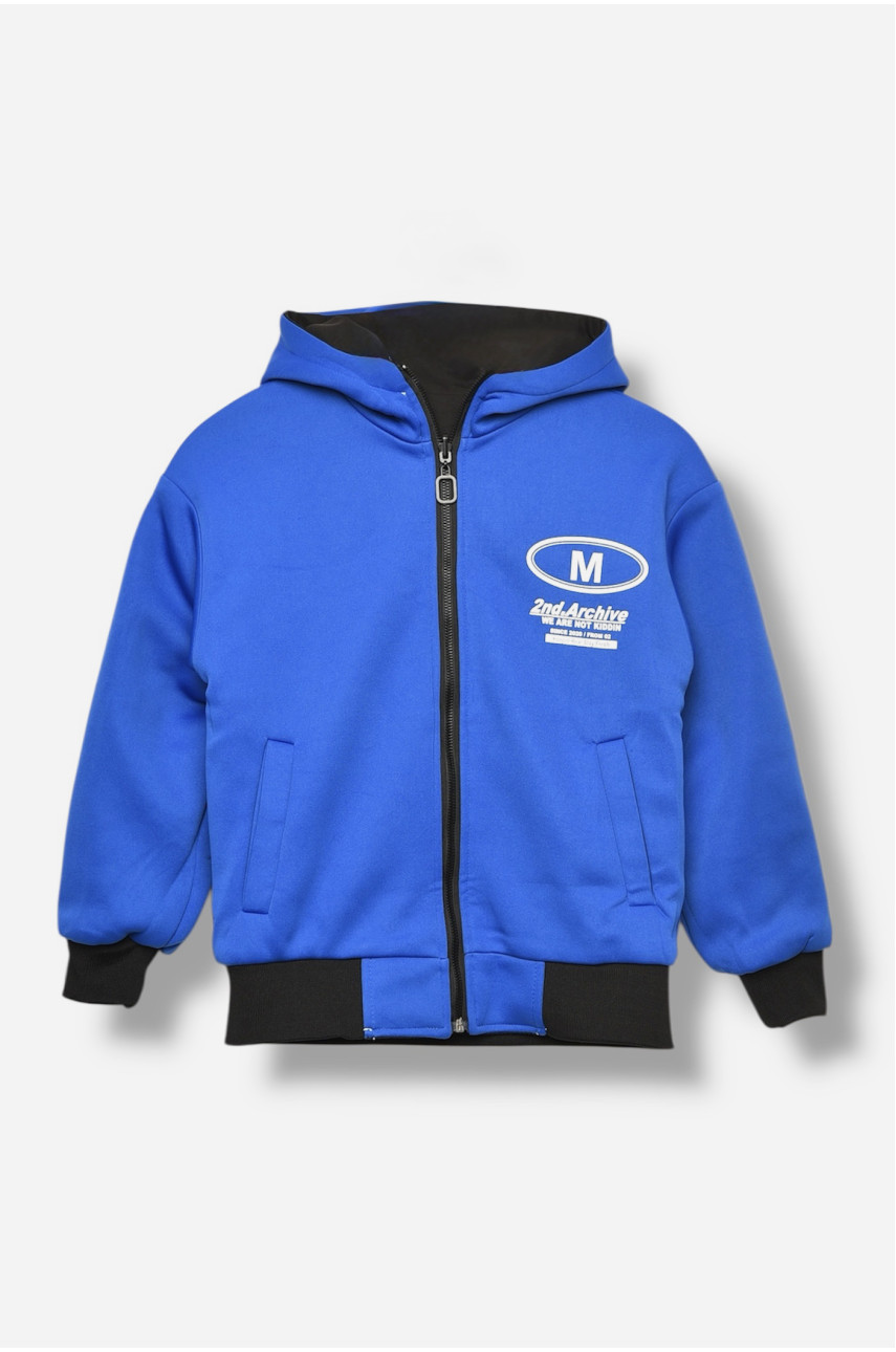 Куртка детская для мальчика двухсторонняя чорно-синего цвета 21А-51 207927