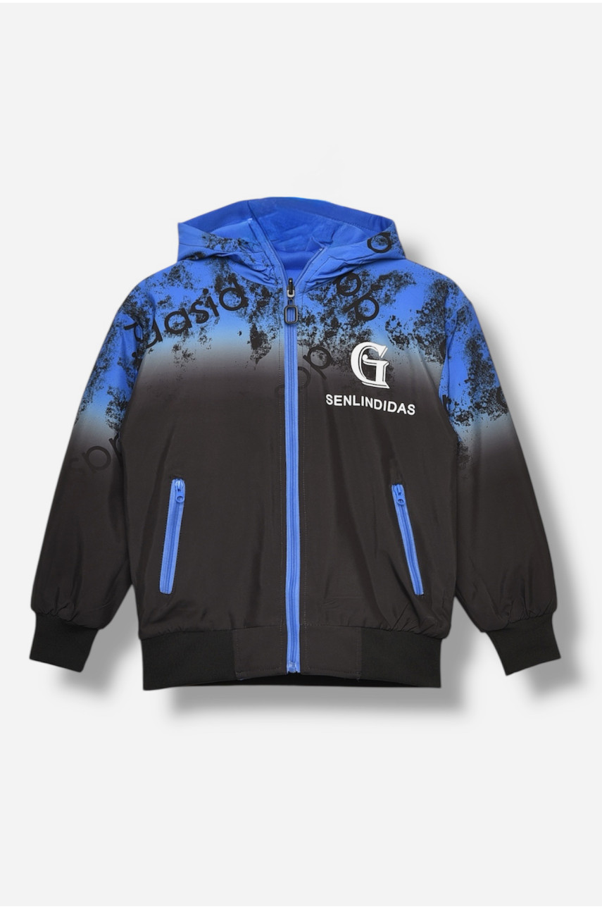 Куртка детская для мальчика двухсторонняя чорно-синего цвета 21А-29 207928