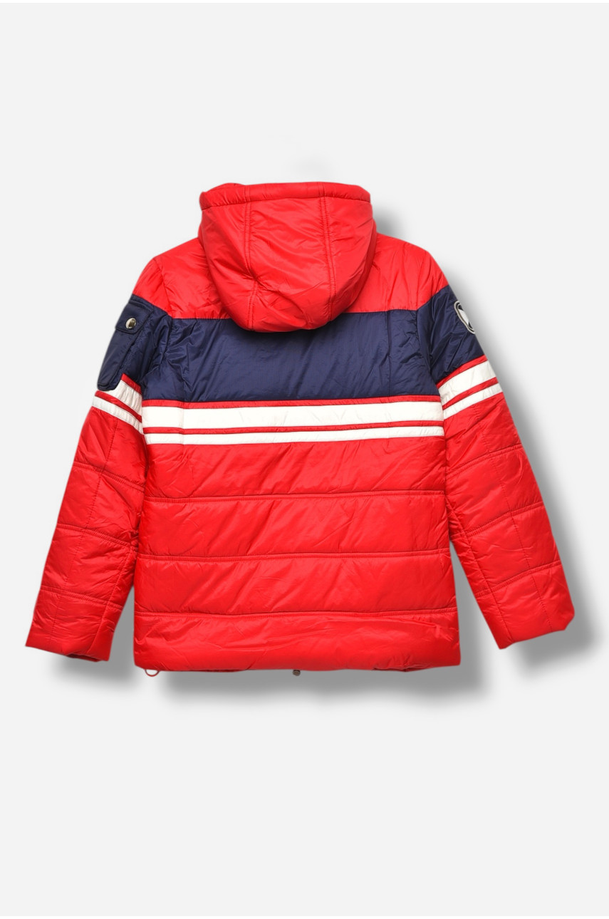Куртка дитяча для хлопчика червоного кольору з принтом 1622 207931