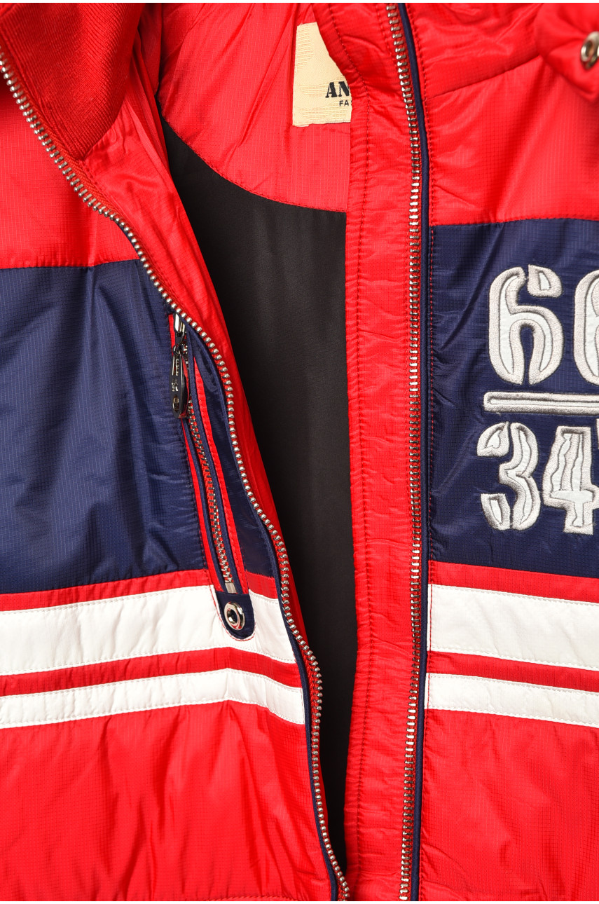 Куртка дитяча для хлопчика червоного кольору з принтом 1622 207931 Куртка дитяча для хлопчика червоного кольору з принтом 1622 207931