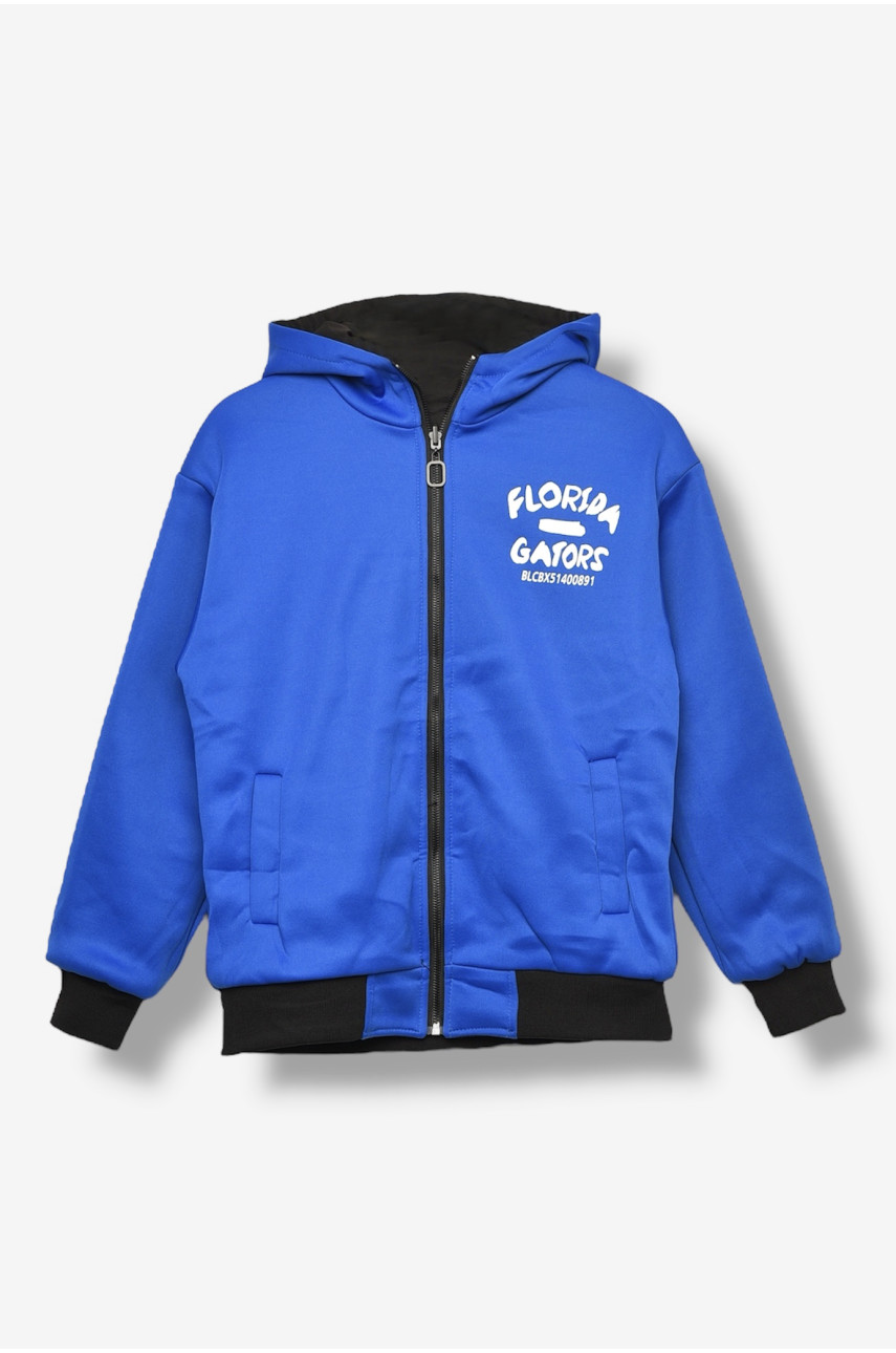 Куртка подростковая для мальчика двухсторонняя чорно-синего цвета 21А-52 207932