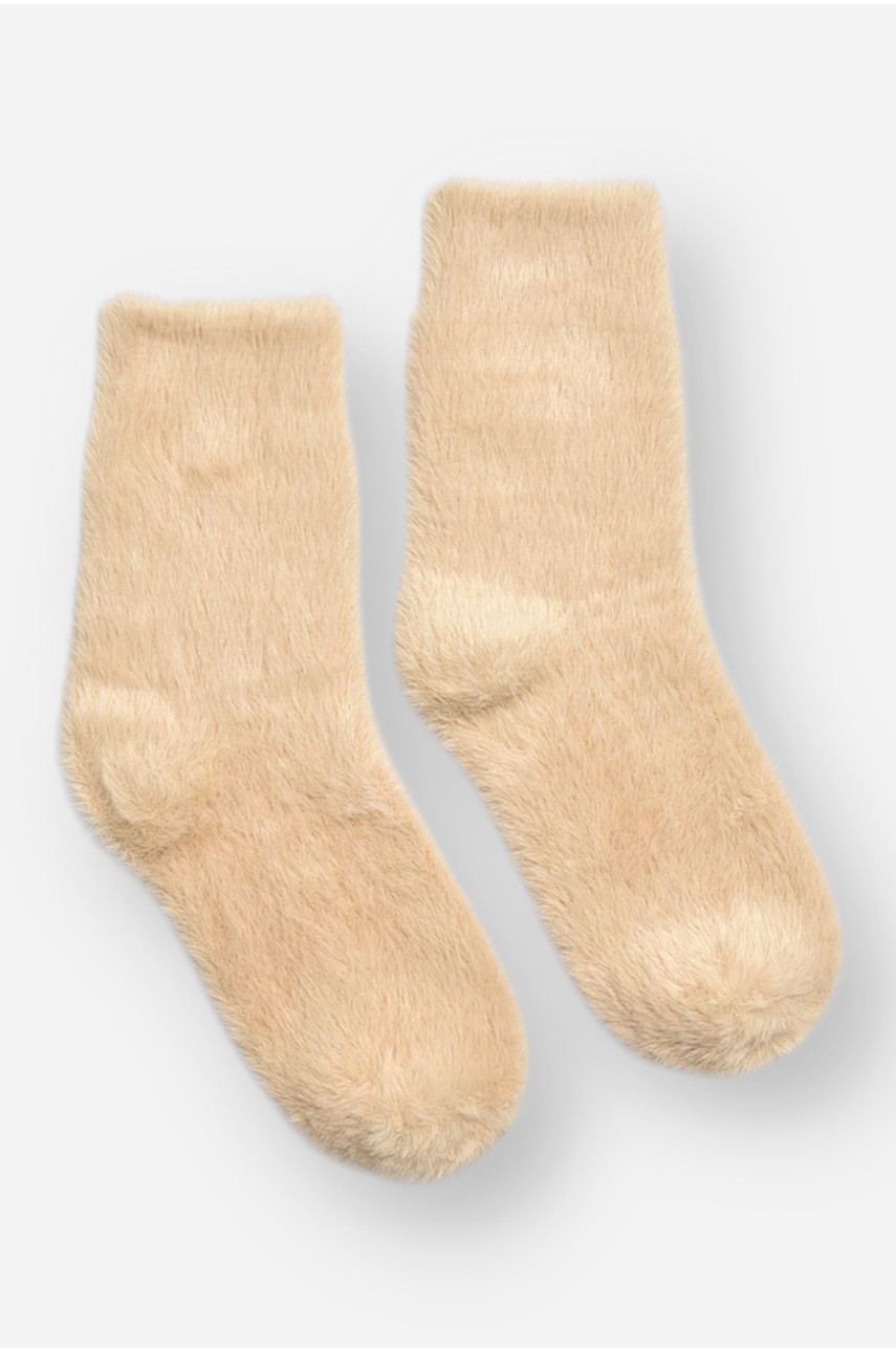 Шкарпетки жіночі норка бежевого кольору с553 207935