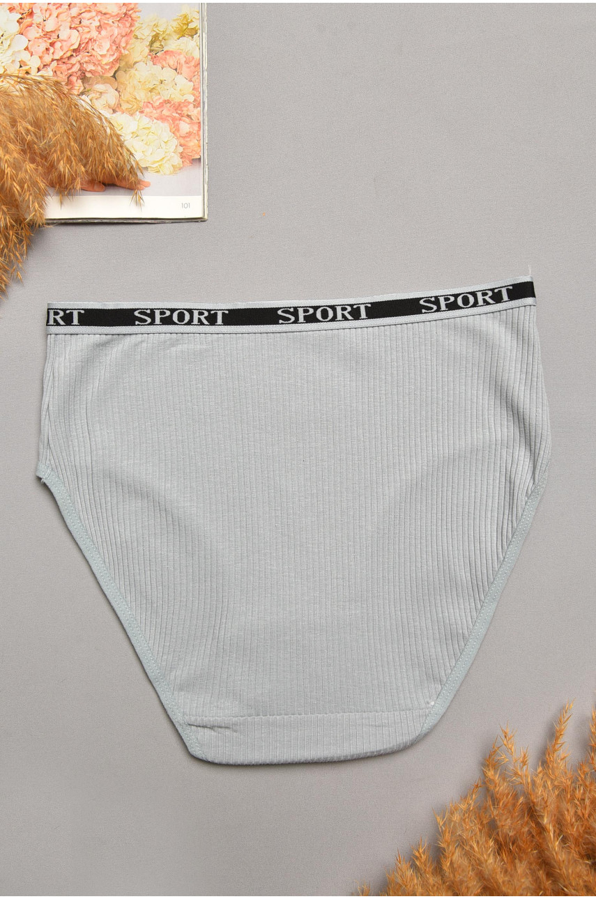 Трусы женские полубатальные в рубчик серого цвета 38294 207939