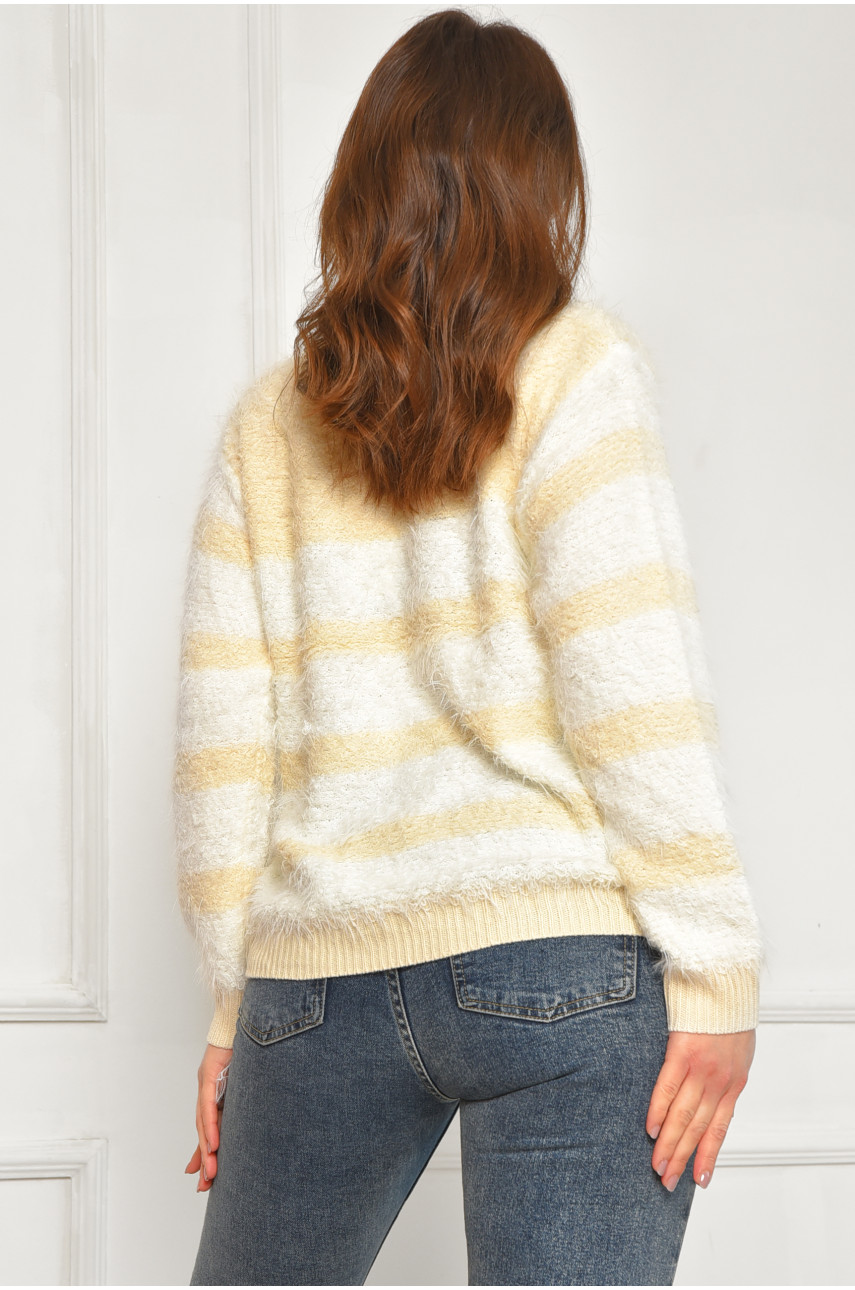 Свитер женский травка бежевого цвета а5333 207942