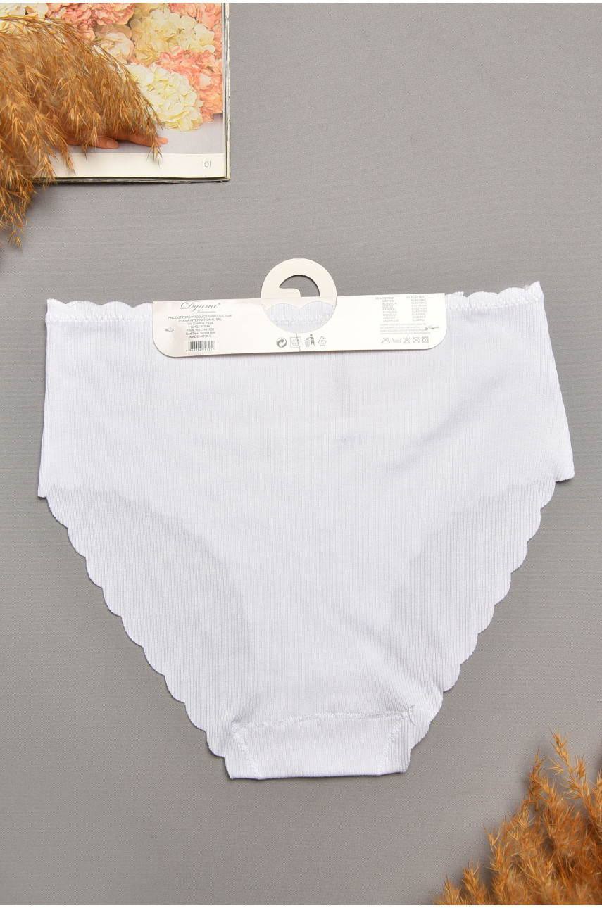 Трусы женские полубатальные белого цвета 9725 207943