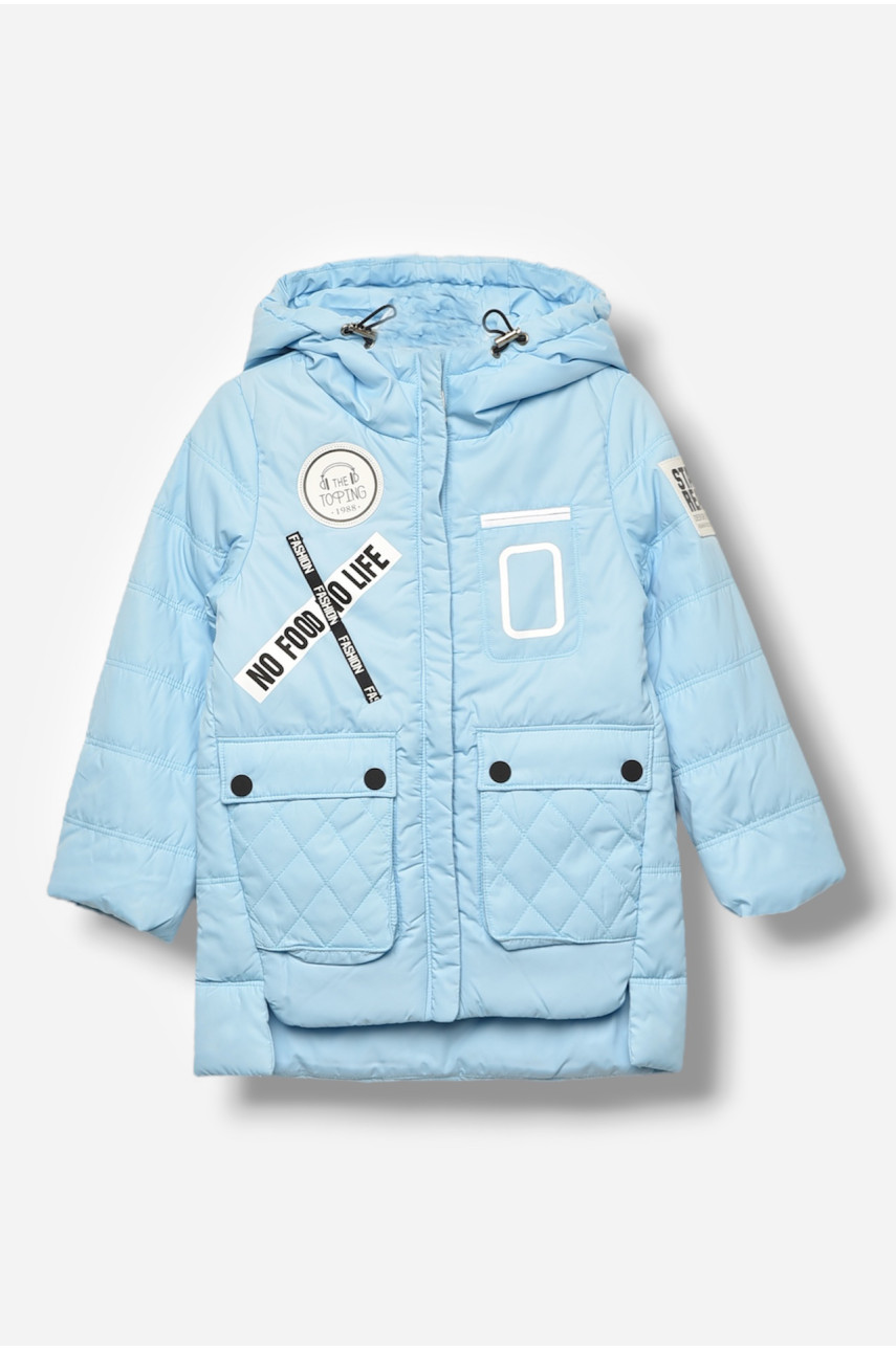 Куртка детская для девочки демисезонная голубого цвета 2079 207950