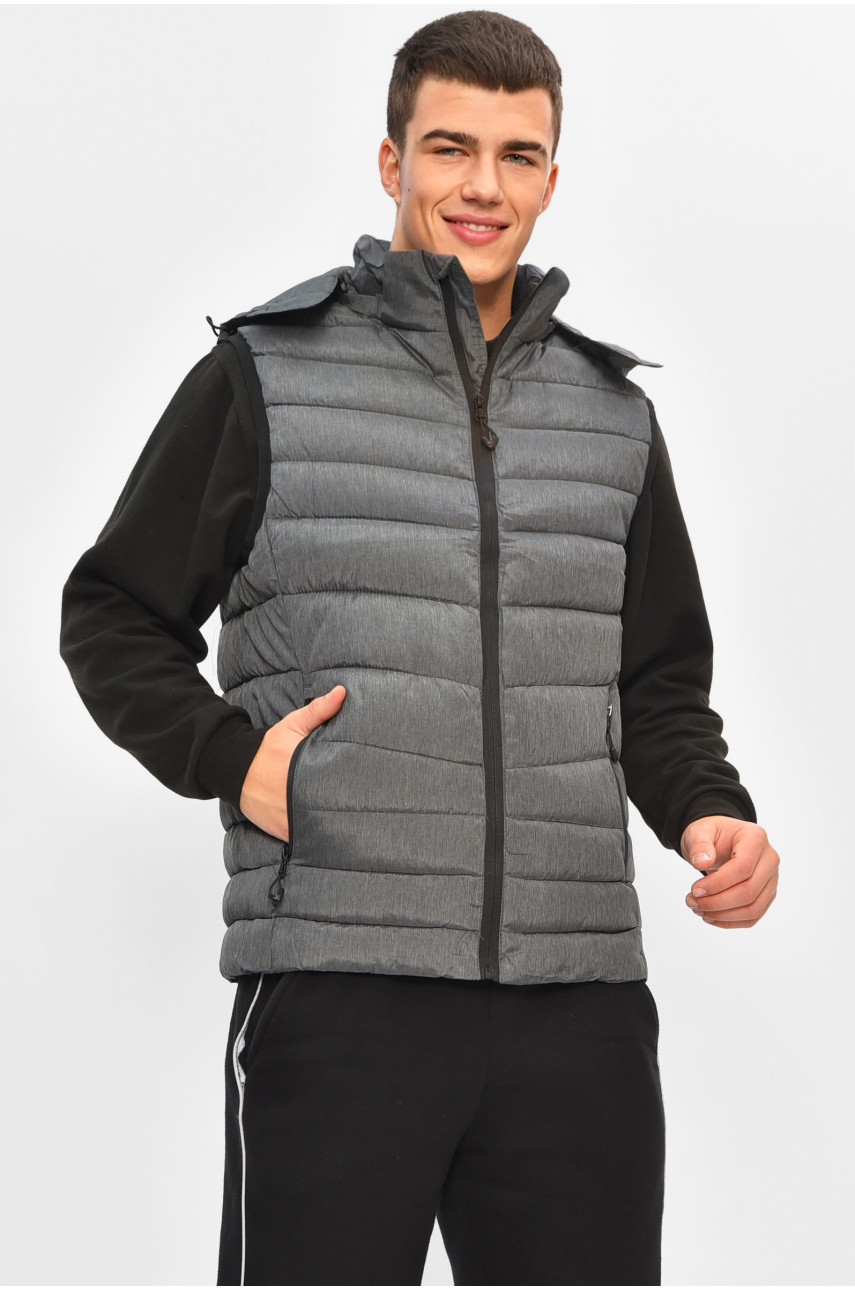 Жилетка мужская демисезонная тёмно-серого цвета 2322 207962