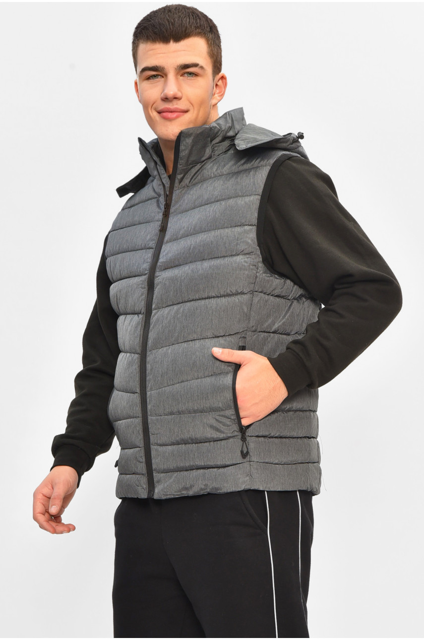 Жилетка мужская демисезонная тёмно-серого цвета 2322 207962