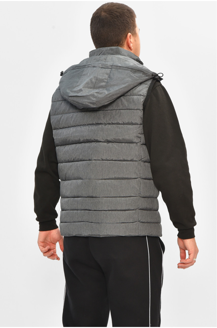 Жилетка мужская демисезонная тёмно-серого цвета 2322 207962