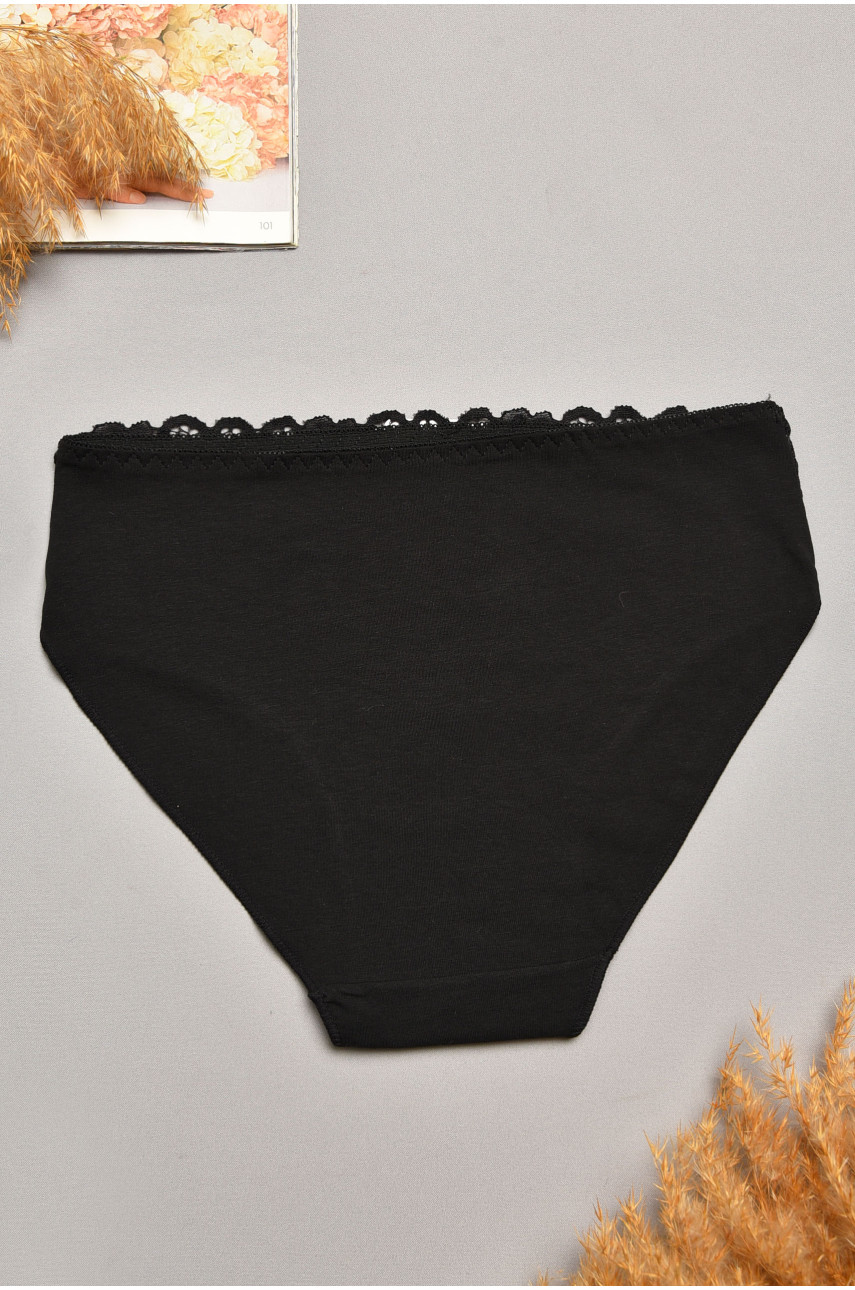 Трусы женские чорного цвета с гипюровыми вставками 5543 207963
