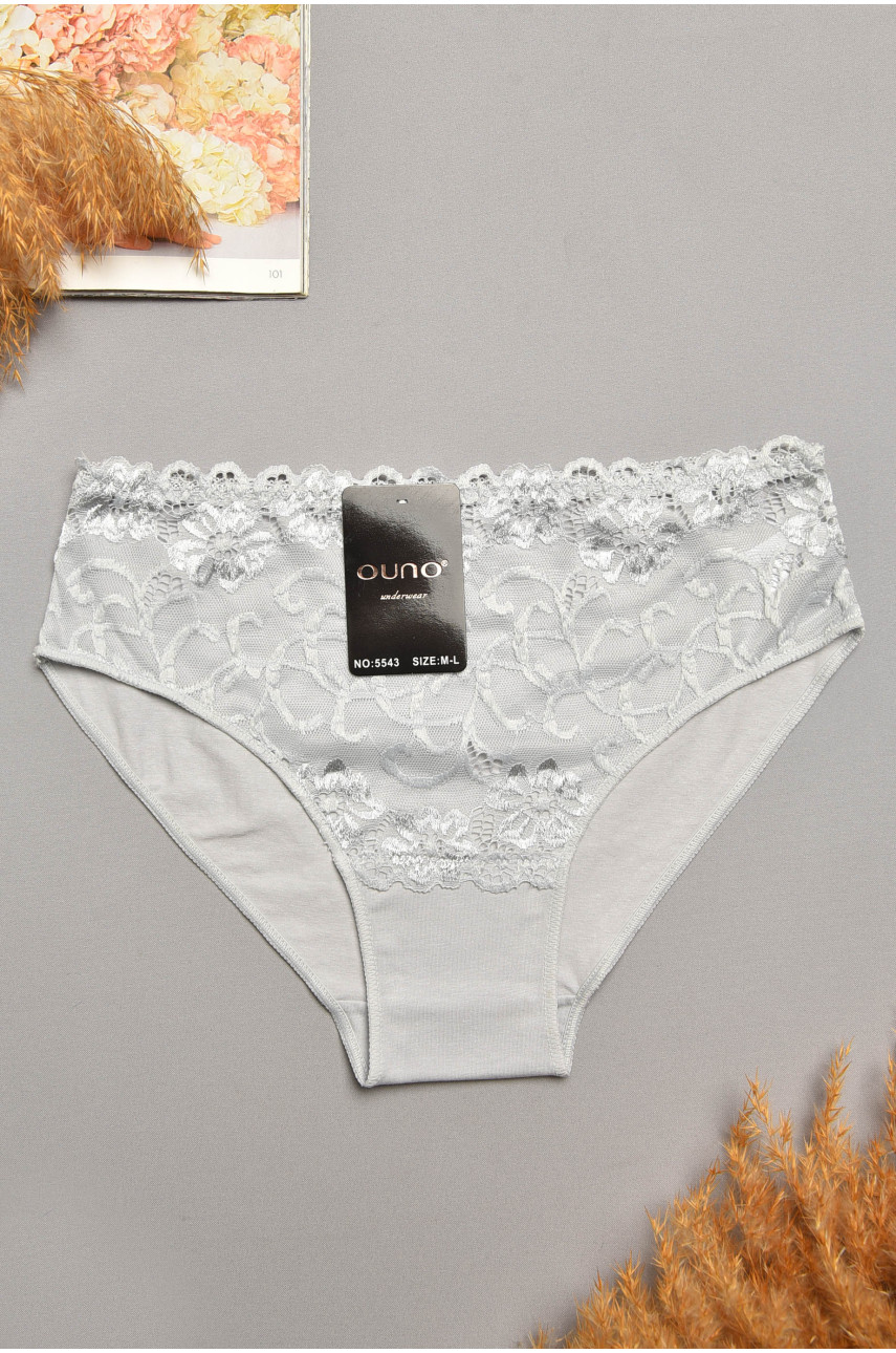 Трусы женские серого цвета с гипюровыми вставками 5543 207965
