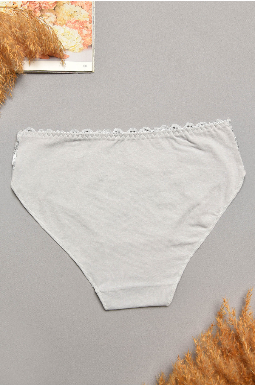 Трусы женские серого цвета с гипюровыми вставками 5543 207965