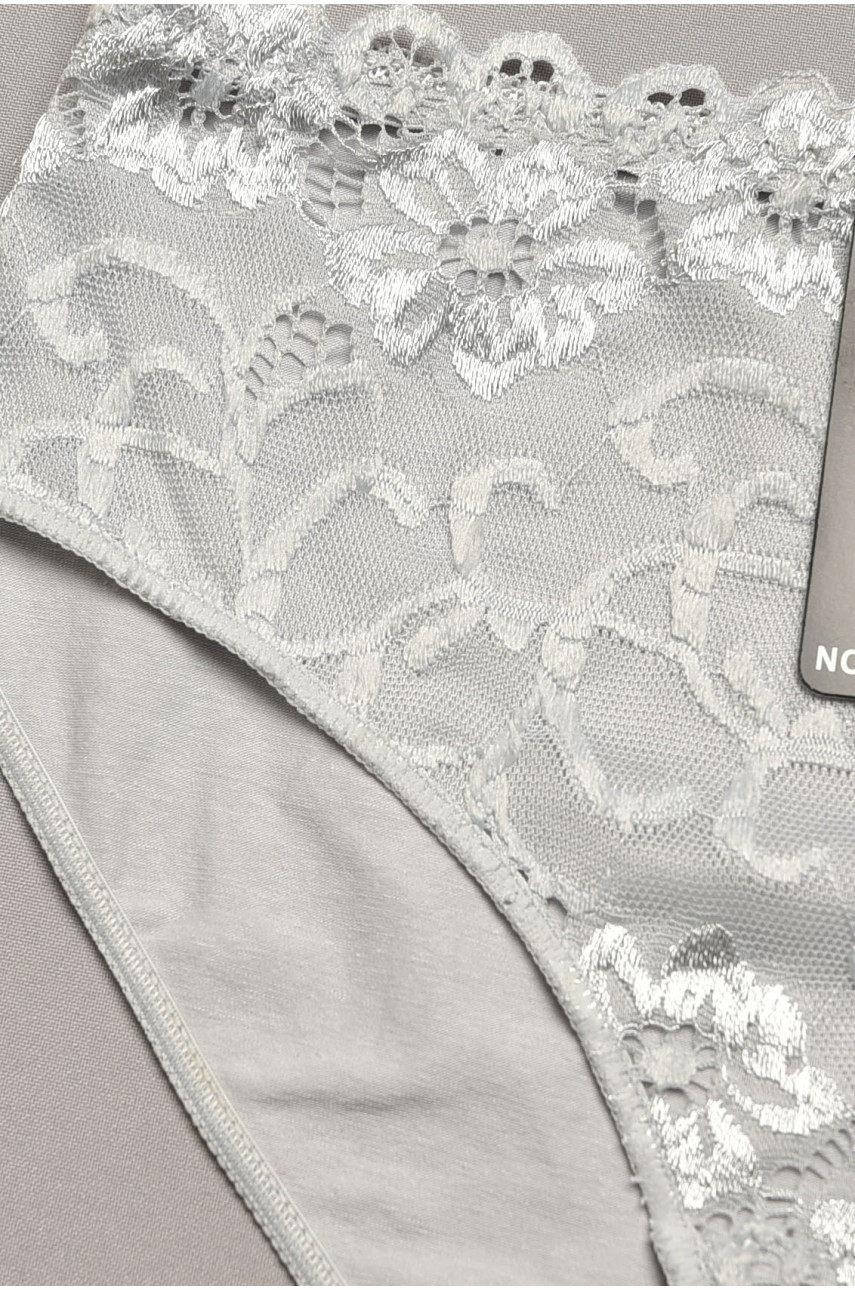 Трусы женские серого цвета с гипюровыми вставками 5543 207965