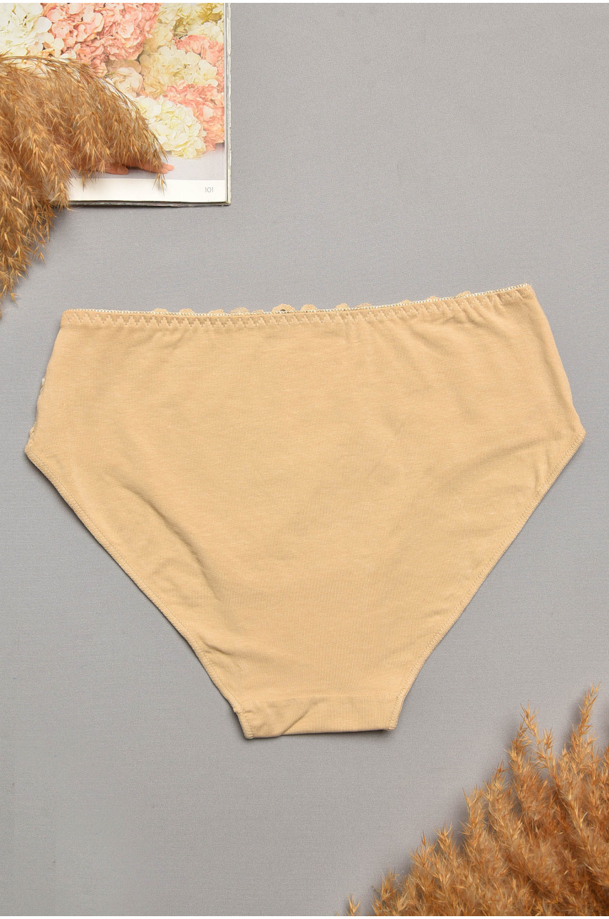 Трусы женские бежевого цвета с гипюровыми вставками 5543 207966