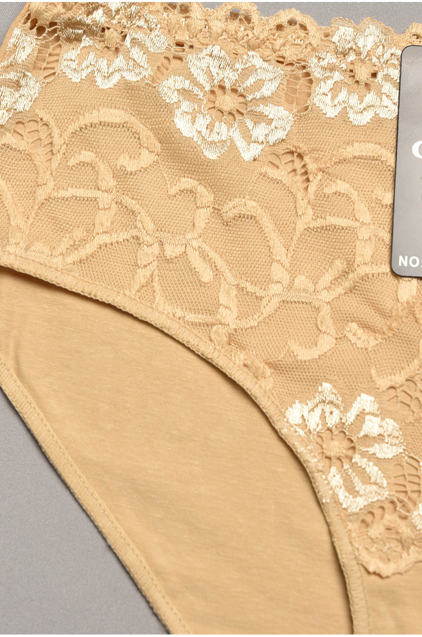 Трусы женские бежевого цвета с гипюровыми вставками 5543 207966