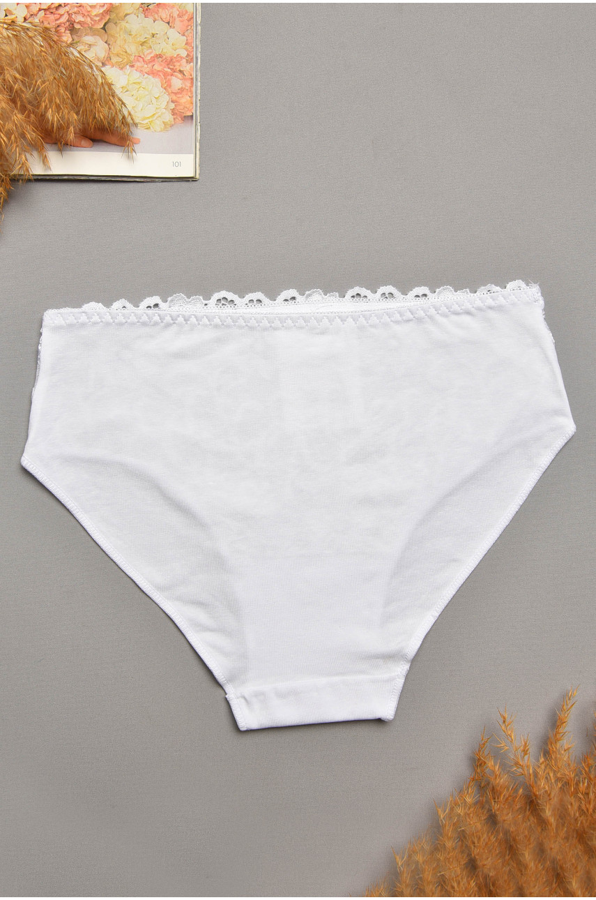 Трусы женские белого цвета с гипюровыми вставками 5543 207967