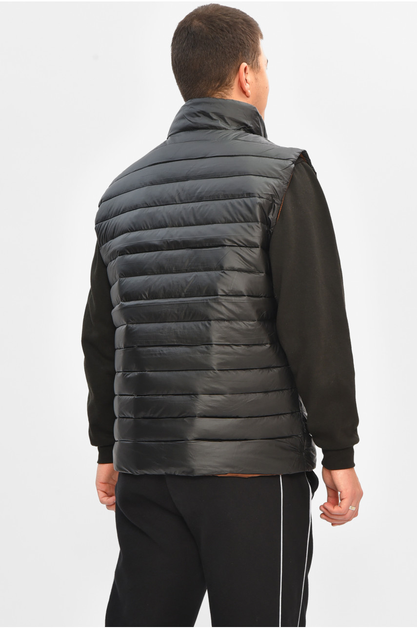 Жилетка мужская демисезонная черного цвета 32-1 207968